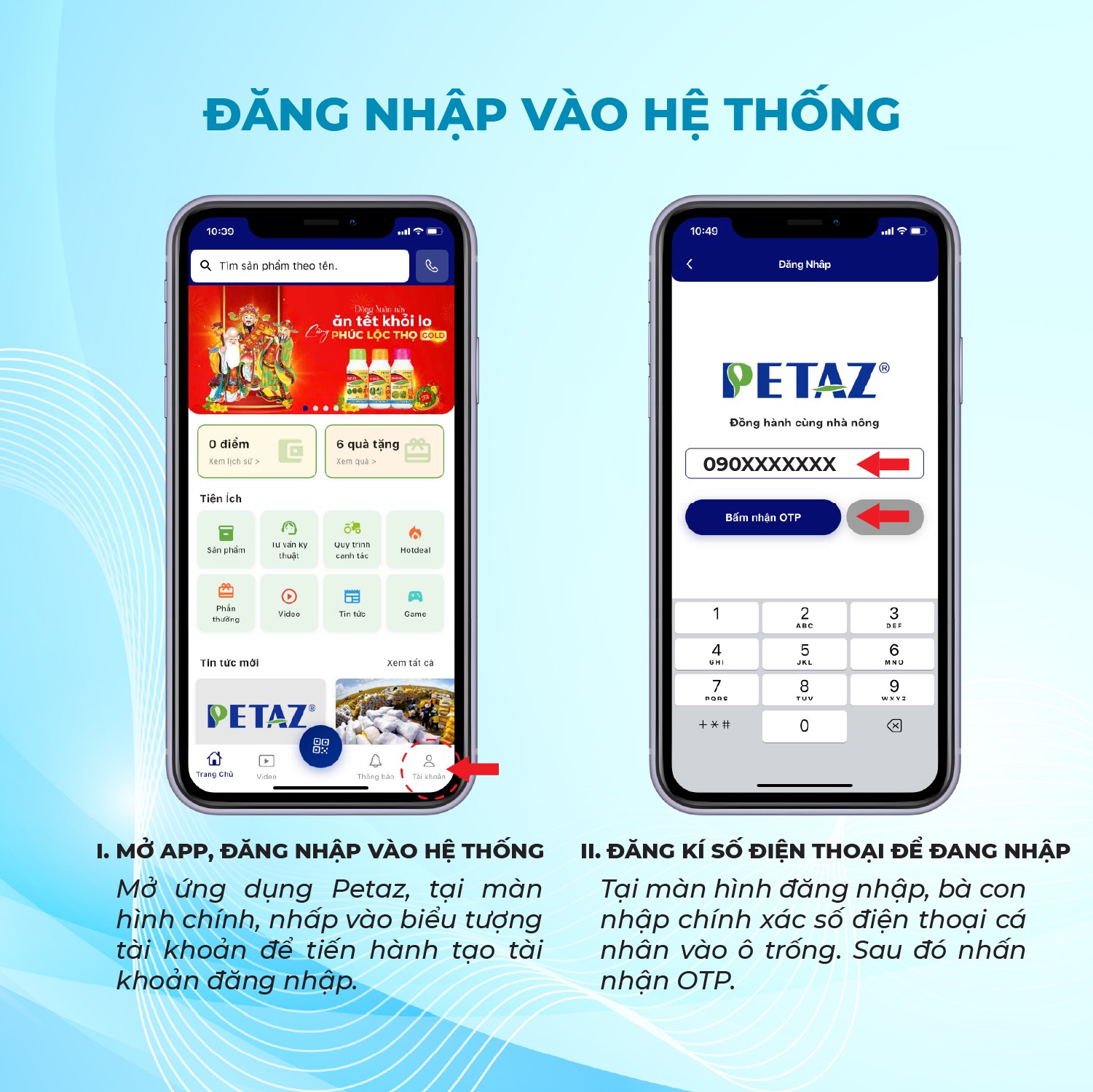 Hướng dẫn chi tiết sử dụng App PETAZ