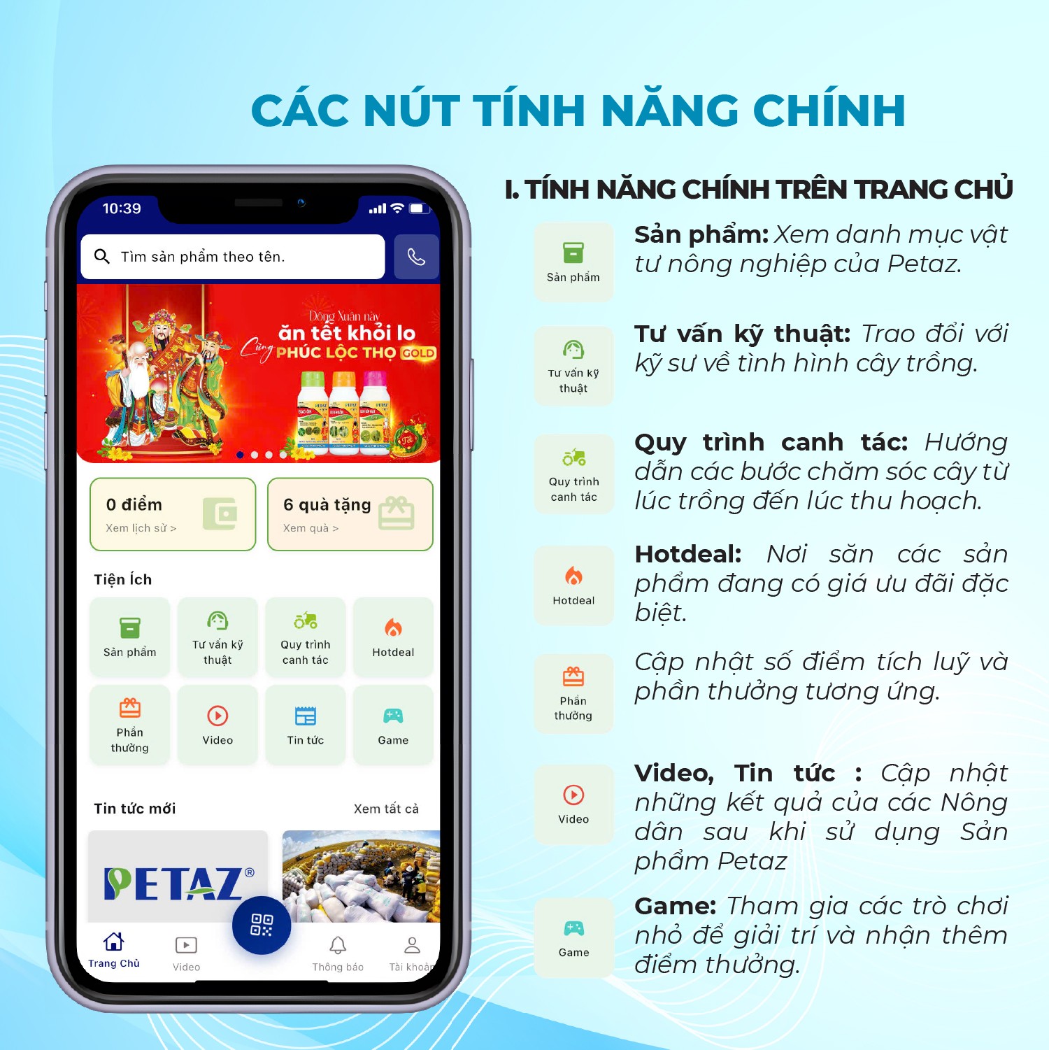 Hướng dẫn chi tiết sử dụng App PETAZ