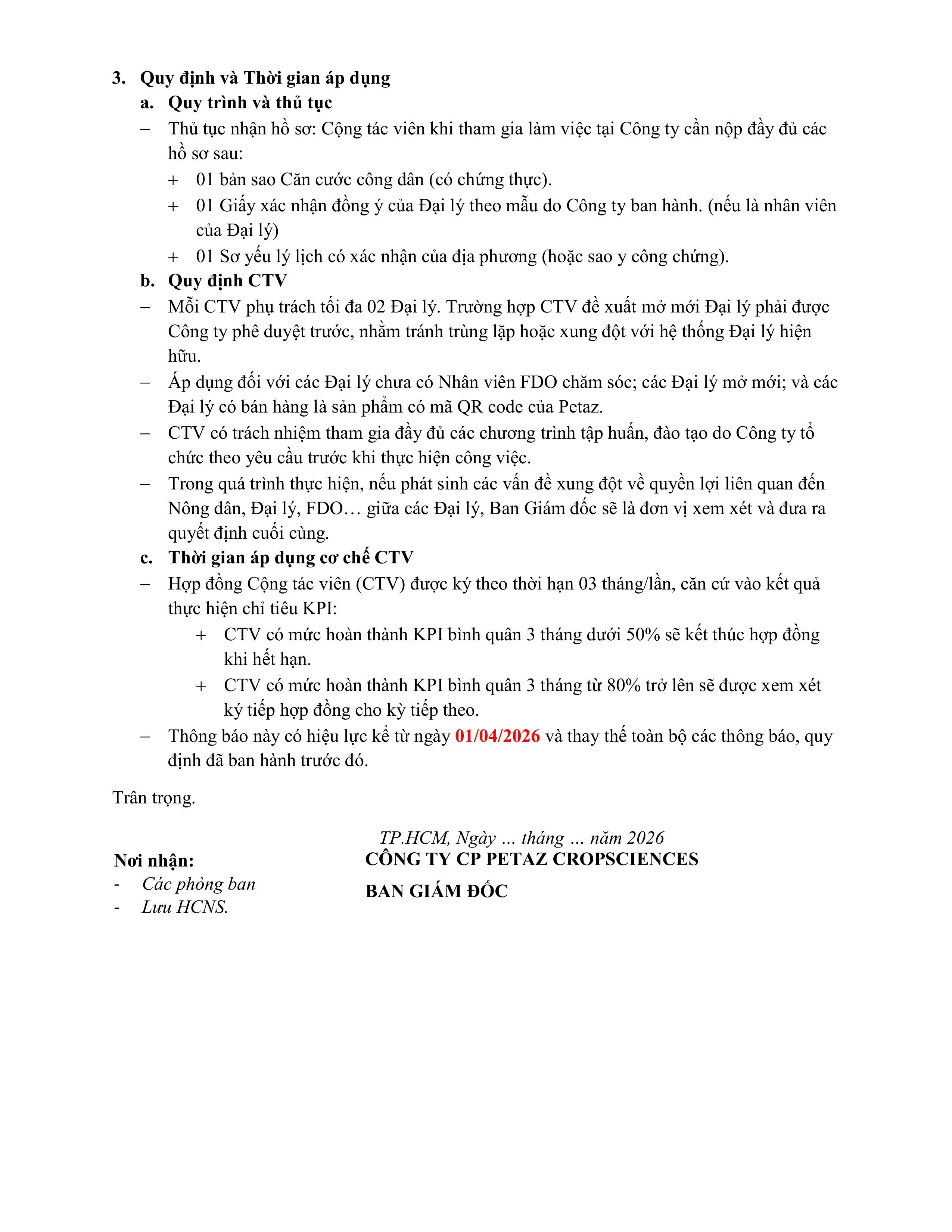 TIÊU CHÍ ĐÁNH GIÁ VÀ THƯỞNG HIỆU QUẢ CÔNG VIỆC CỘNG TÁC VIÊN FDO – PHÁT TRIỂN NÔNG DÂN